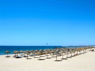 Quarteira beach along the promenade